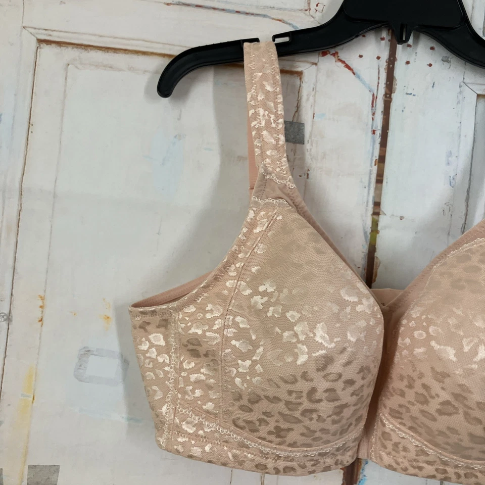 Deyllo Full Coverage Minimizer Wirefree Bra Pink Nude Size 44B Back Close - Image 2 of 4