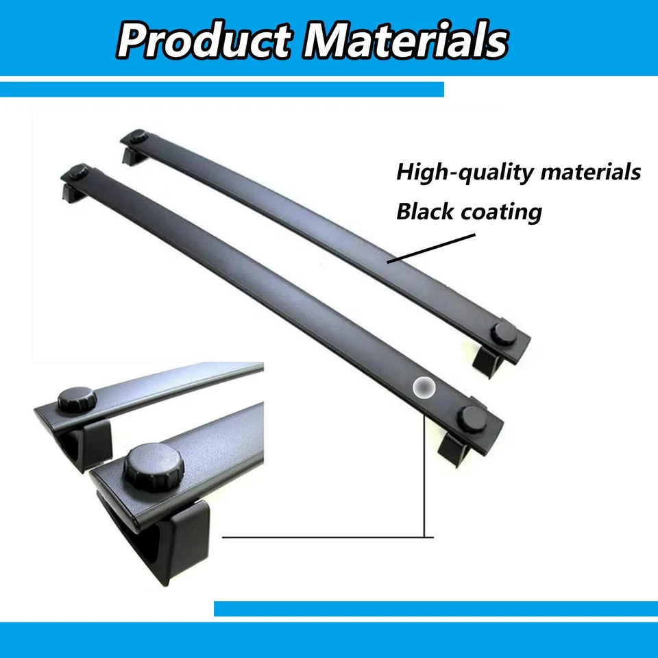 Черные поперечные дуги из запасов США 2 шт подходят для Jeep Commander 2006-2010 багажник на крышу рейка - Изображение 3 из 4