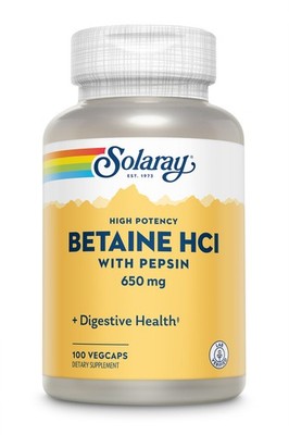 Solaray High Potency Betaine HCL 650 mg | 100 VegCaps
