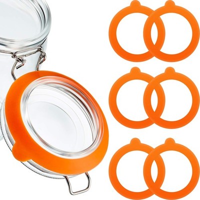 Outus 8 Pieces 3.75 Inches Silicone Jar Gaskets Replacement Orange
