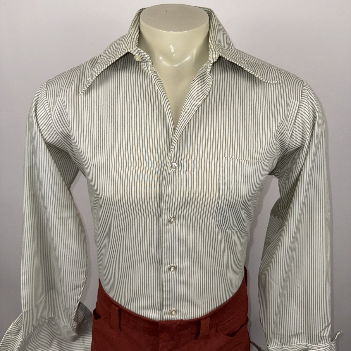 Vintage Towncraft Dress Shirt Penneys French Cuffs Disco 1960s 