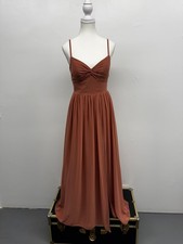 Azazie Burnt Orange Dress with Tie Back sz 2