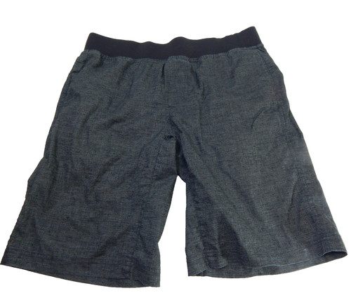 Prana Men's Small Shorts Vaha Hemp Blend Drawstring Dark Gray Black 10" Inseam