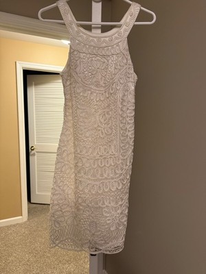 Sue Wong Nocturne Cream/Champagne Embroidered Lace Cocktail Dress Size 6