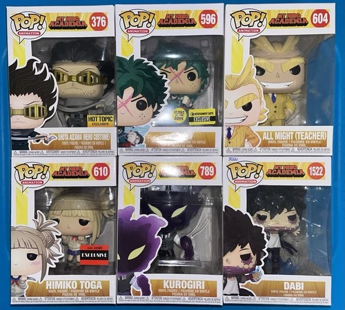 Funko Pop MY HERO ACADEMIA LOT OF 6 Figures #376 596 604 610 789 1522 Deku Dabi