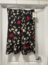 Kathie Lee Floral Midi A-Line Skirt - Sz 26W