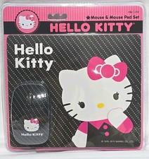 Hello Kitty Optical Mouse WIRED Black 2013  Mouse Pad Sakar- New Factory Sealed