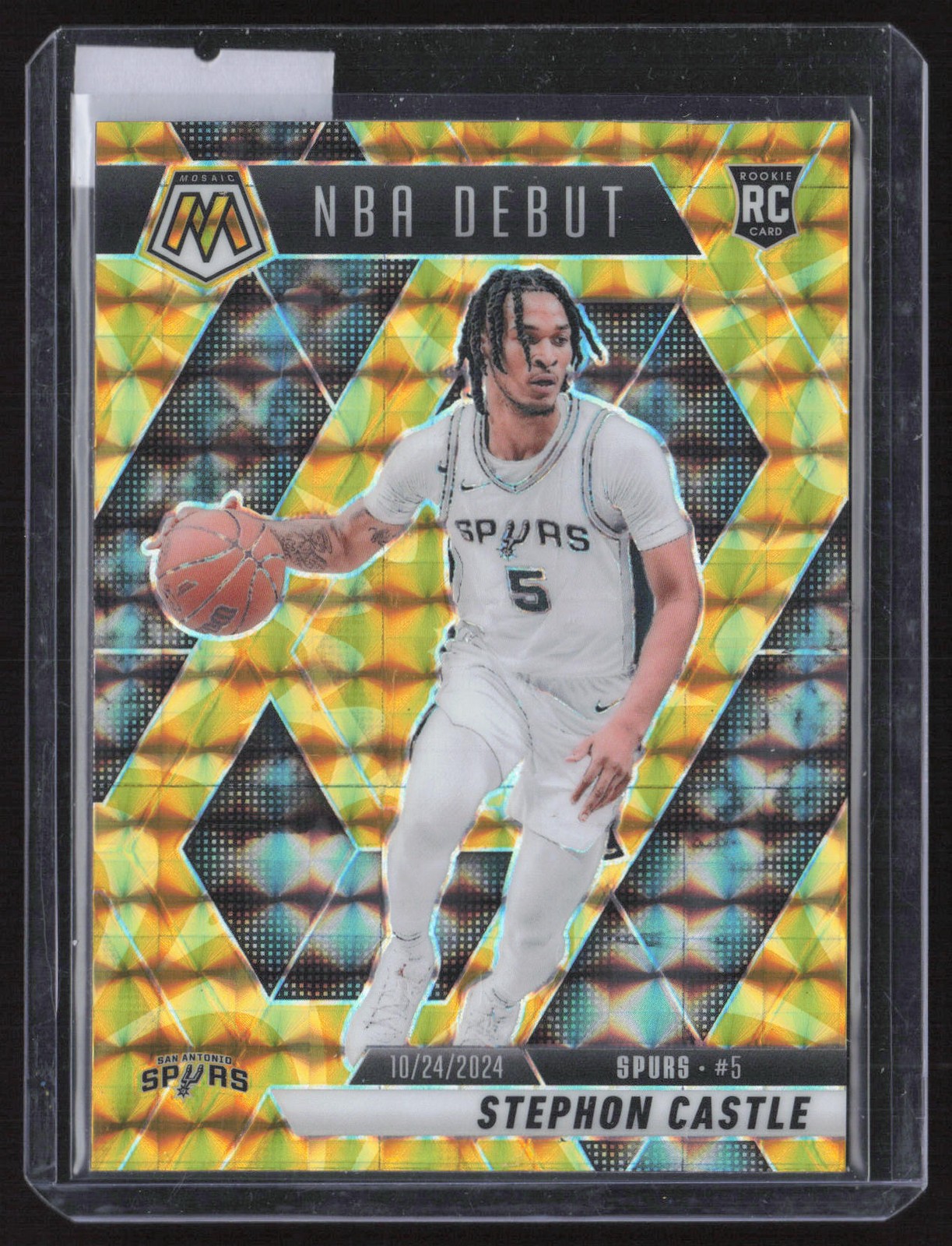 Stephon Castle 2024-25 Panini Mosaic Reactive Yellow Mosaic #267