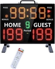 Electronic LED Scoreboard w/ Remote  Timer   Portable Digital Display