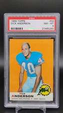 1969 Topps Dick Anderson Rookie RC Miami Dolphins 59 PSA 8