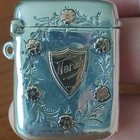 Antique 1921 Smith & Bartlam S&BM Sterling Silver & 9ct Rose Gold Vesta Case 21g