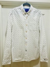 SCOTCH  SODA Men Long Sleeve Casual Button Up Shirt A Size L White