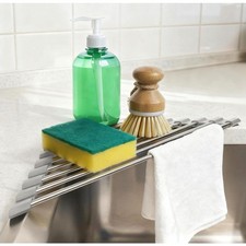 Roll-Up Triangle Dish Drying Rack Kitchen Sink Organizer Corner Over-the-Sink