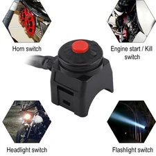 7/8" Motorcycle Handlebar Engine Start Kill Switch Horn Flashlight Headlight