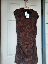 Leopard-print fitted dress Sz XL NEW