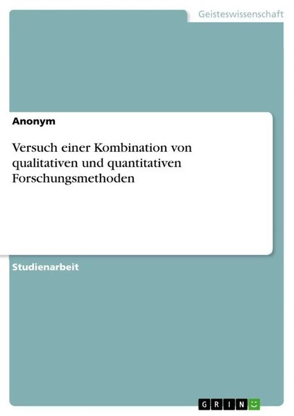 Anonymous | Versuch Einer Kombination Von Qualitativen Und Quantitativen...-image