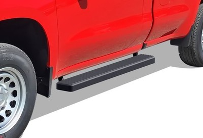 APS Running Boards 5-inch Matte Black Fit 19-26 Silverado Sierra Regular Cab
