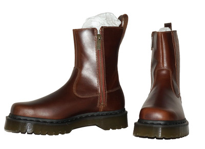 DR. MARTENS Butterscotch Brown Leather AMAAYAH LO Boots US 8 UK 6 EUR 39
