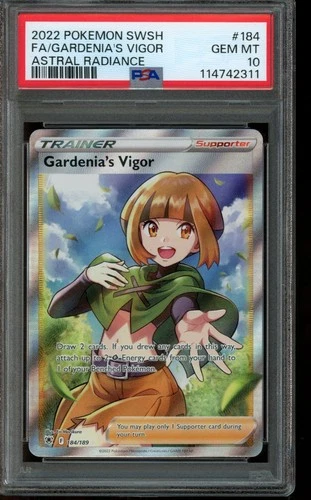 PSA 10 GEM MINT Pokemon Gardenia’s Vigor Astral Radiance Full Art 184/189