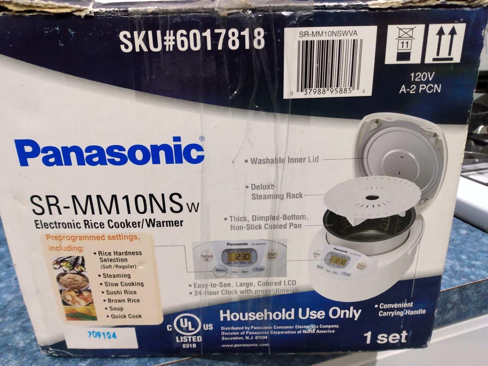 Panasonic FUZZY LOGIC Electric Rice Cooker Steamer Warmer SRMM10NS 5.5 Cup eBay