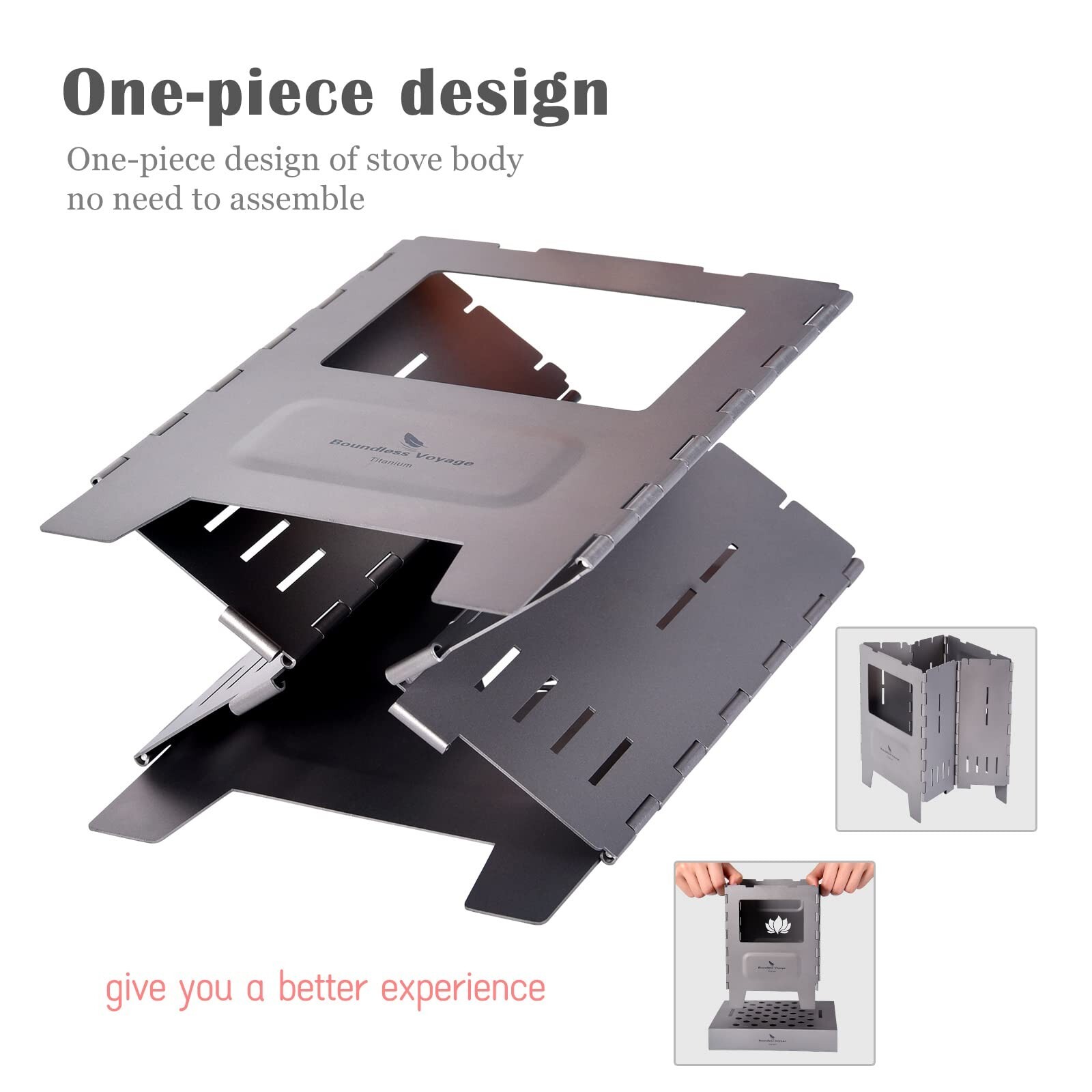 Boundless Voyage Titanium Folding Wood Stove Backpacking Stove with Pot Brack...
