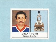 1988-89 Panini NHL Hockey Sticker Grant Fuhr #403 Edmonton Oilers Vezina Trophy