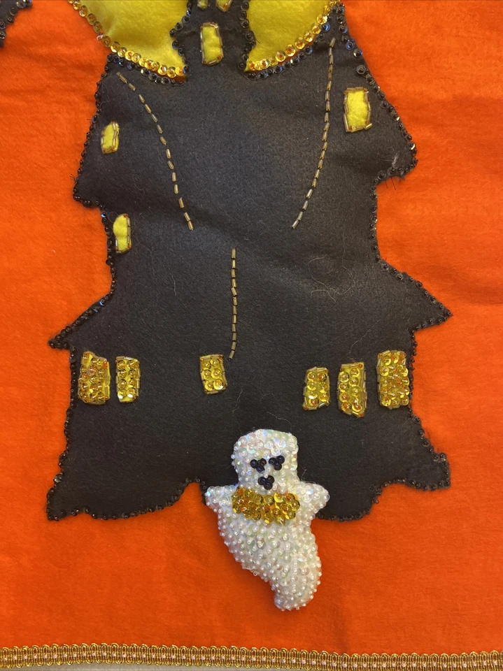 Bucilla ~CASA EMBRUJADA~Fieltro Halloween Pared Colgante Fantasmas Murciélagos Incompleto Foto 2 de 4