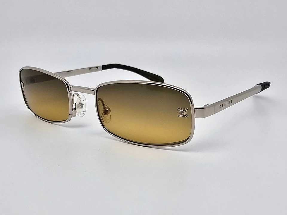 Celine SC1019 Col. 579 银色镜框黄色渐变闪光金色镜片太阳镜 — 第 3/4 张图片