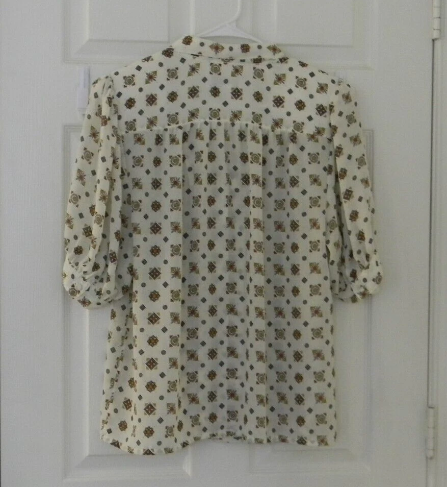 Josephine 复古女式衬衫职业装 16W 码可拆卸蝴蝶结肩垫 — 第 3/4 张图片