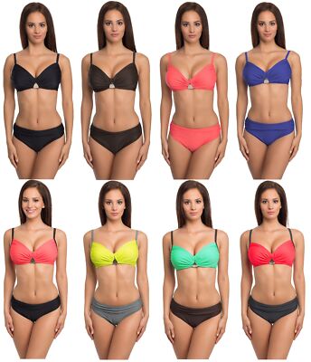 Verano Damen Bikini-Set Atmungsaktiv Zweiteiliger Bikini Stretch Polyamid 46-44