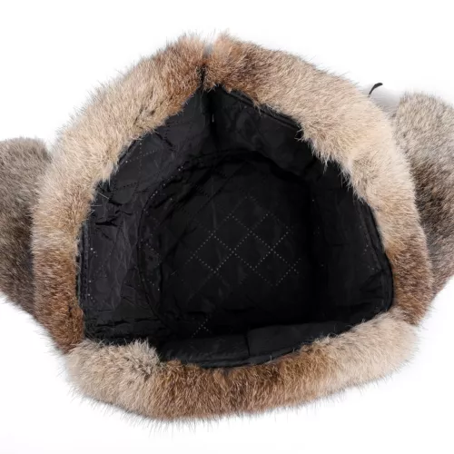 Sombrero de trampero de piel de conejo real para hombre invierno ruso Ushanka sombrero de aviador oreja - Imagen 9 de 24