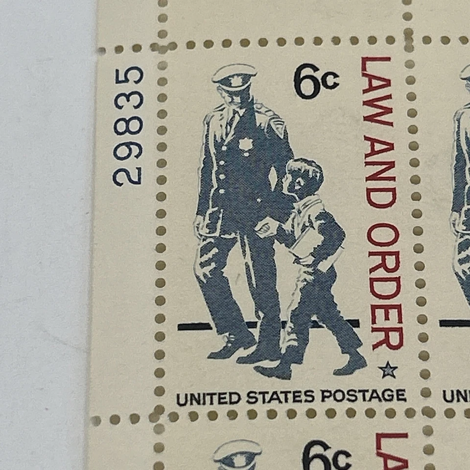 MNH US Postage 6¢ Police ‘Law And Order’ 4 Stamp Plate Block #29835 - Image 2 of 4
