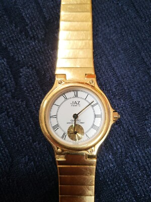JAZ Paris Y3XW63 Unisex Gold-tone Quartz Dress Watch  *VINTAGE* ***RARE***