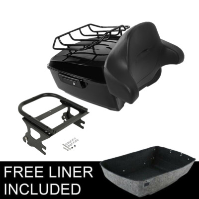 13.7'' King Trunk Pad 2-Up Mount Rack Fit For Harley Touring 97-08