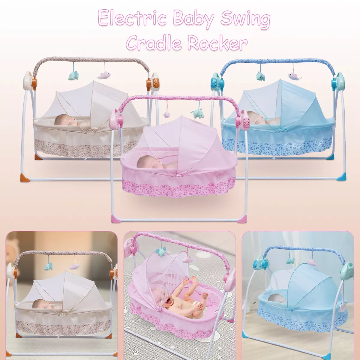 Electric Baby Crib Cradle Auto Rocking Chair Newborns Baby Sleep Bed |