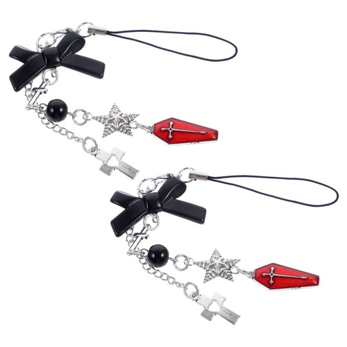 Set of 2 Pentagram Mobile Phone Chain Cellphone Charm Strap Cute Charms - Zdjęcie 10 z 12