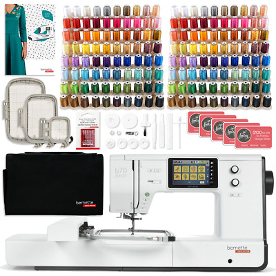 Bernette B70 10'' x 6'' Embroidery Machine with 160 Embroidery Thread Spools
