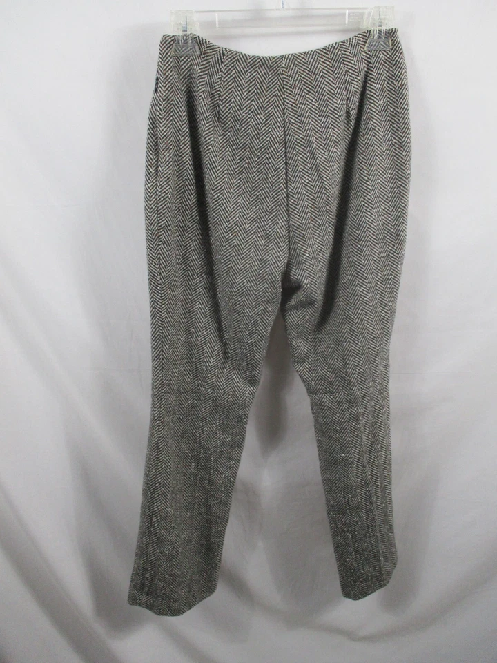 Karen Kane Petite 裤子女式 4P 黑色雪佛龙羊毛侧拉链直衬里新品 — 第 4/4 张图片