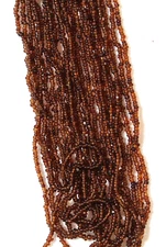 RARE Antique Micro Seed Beads- 17/0 Warm Brown/Amber Variegated Mix- Handmade