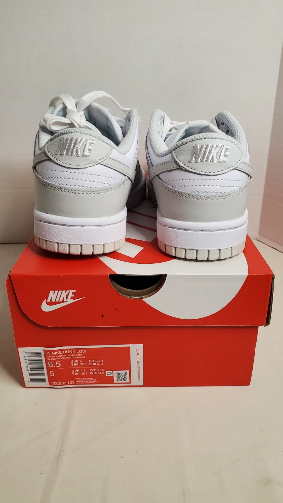 dunk low white photon