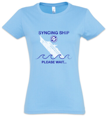 Syncing Ship Damen T-Shirt Computer Science Scientist Fun Geek Nerd Sailor