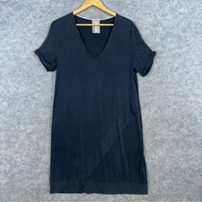 Anthropologie Dolan Plunge Tunic Dress Size S Black Lagenlook V-neck Soft Comfy
