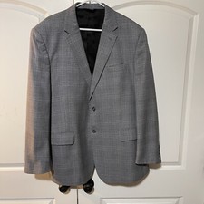 Jos A Bank Coat Mens 48 L Regal Gray Wool Blazer Suit Jacket Traveler Collection