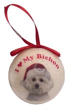 I Love My Bichon Christmas Ornament The Name People Dog Breed Hanging Xmas Decor