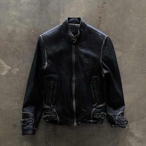 Crazy Vintage Hugo Boss Faded Leather Jacket