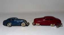 Two 1940's Schuco Tin Toy Wind-up Cars made in US Zone Germany