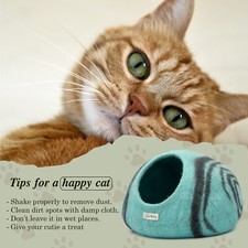 Large Wool Cat Cave Bed - Pet house for Indoor Cats Made from 100 Merino Wool