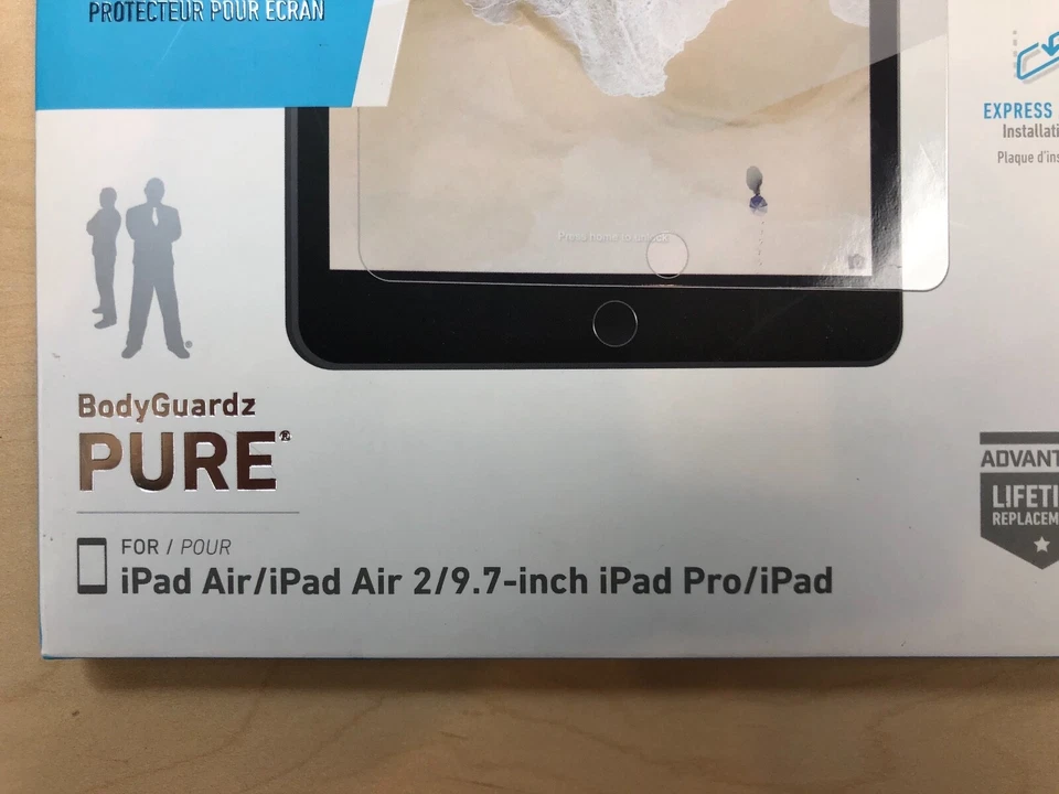 BodyGuardz Premium Pure Tempered Glass for Apple iPad Air / Air 2 / iPad 9.7 in - Image 2 of 2