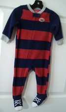 Carter's Infant Boys Fleece Footed Striped Blanket Sleeper Football 12 Months