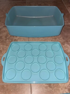 Rectangular Locking Tupperware tupperware rectangular cupcake carrier taker locking lid large new | eBay